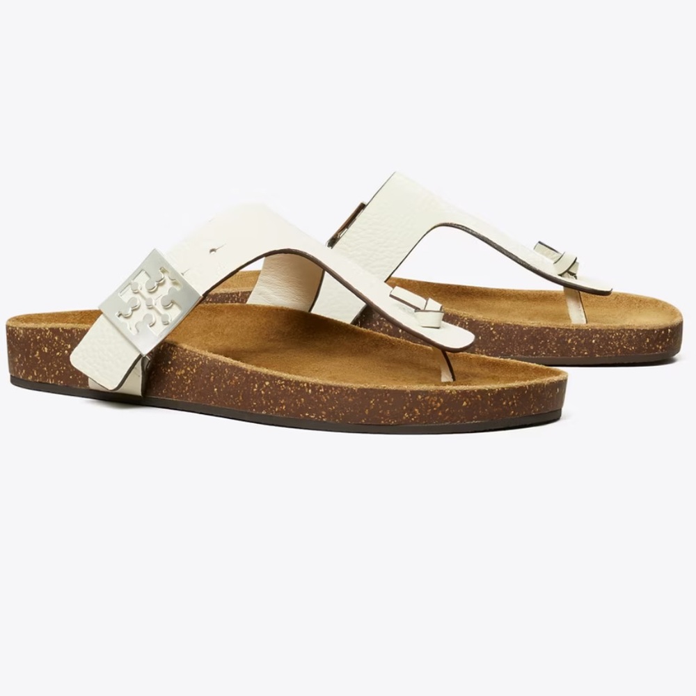 Tory Burch Mellow T strap Women's Sandals in white size 9